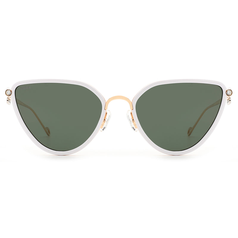 Elvyn - White Apex Green Mirror